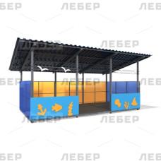 Теневой навес с декоративными элементами "Море"